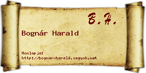 Bognár Harald névjegykártya